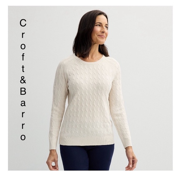 croft & barrow Sweaters - Croft & Barrow Women's Ivory Cable Knit Sweater